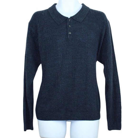 Geoffrey Beene Other - Geoffrey Beene- Men's Blue long sleeve collared sweater size L